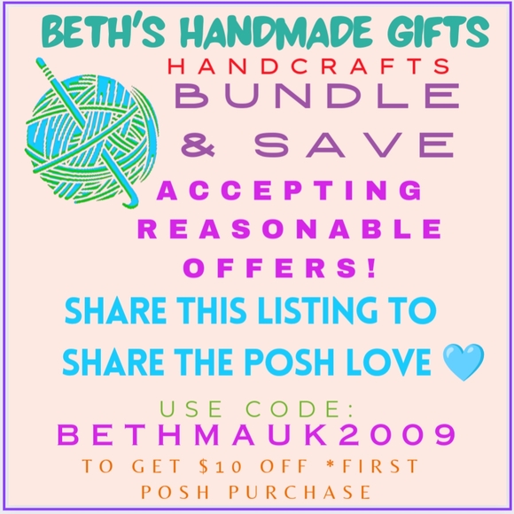 Mini Backpack Drawstring & Button Closure Crochet Keychain HANDCRAFTED - Picture 7 of 7